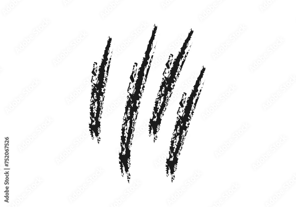 Icono negro de huella de garra en fondo blanco. 