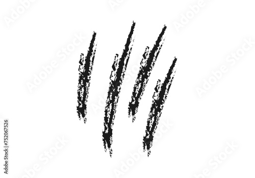 Icono negro de huella de garra en fondo blanco. 