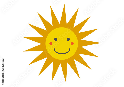 Icono de sol con cara de felicidad. 