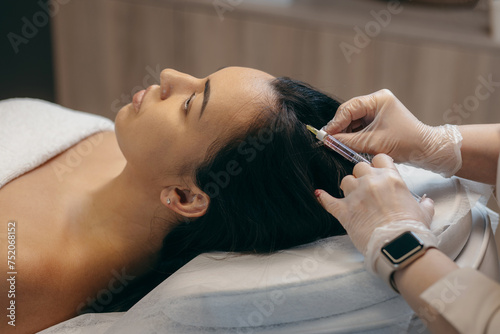 Hair injection in a beauty salon