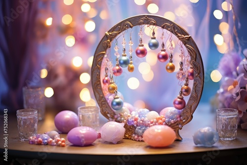 Easter Arch: Set up a jewelry display under a beautifully decorated Easter arch.