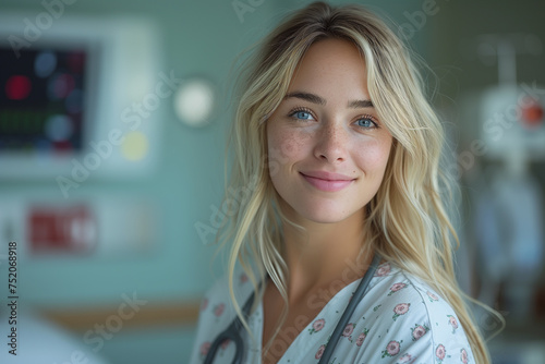 Portrait of a beautiful young female doctor smiling