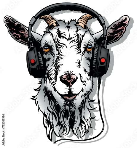 Colored Drawing of a Goat w...
