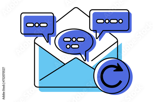 Auto responder vector icon line style. Perfect for website, application, commerce, presentation, logo and more. simple, thin and modern outline icon. Vector illustration.