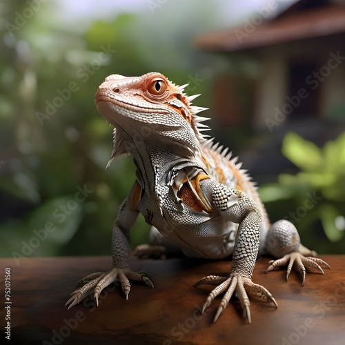 one moloch lizard cicak Generative AI photo