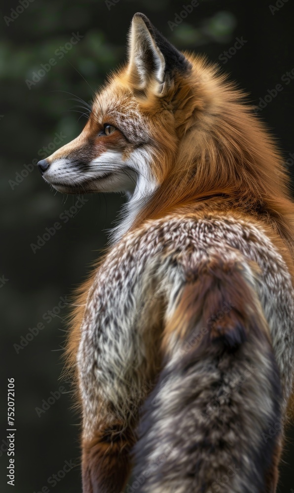 Fototapeta a red arctic fox looking over his shoulder