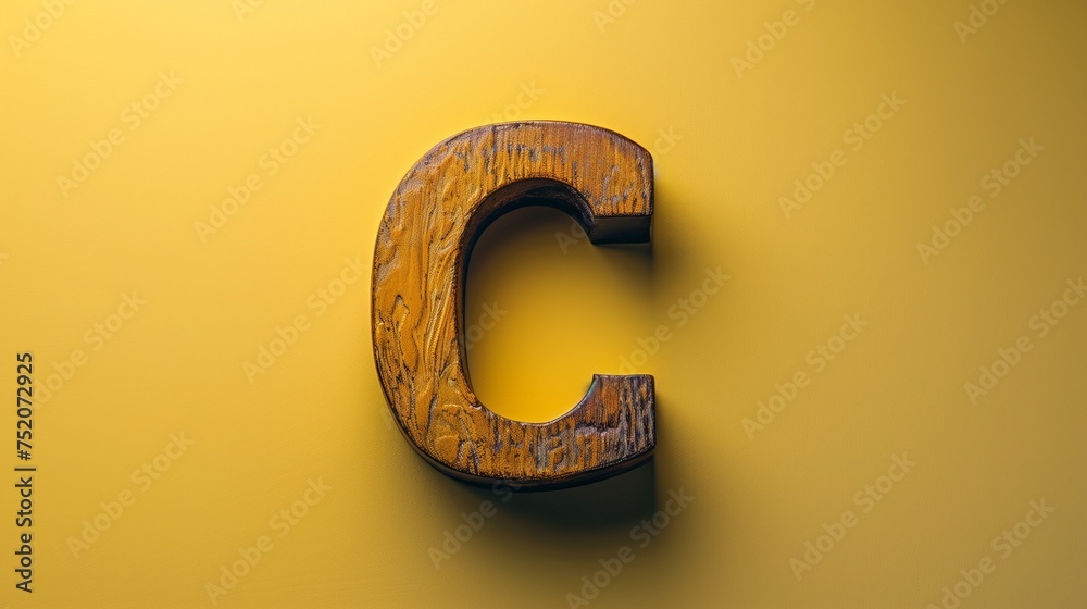 **"C" on yellow Background 4k - obrazy, fototapety, plakaty 