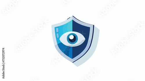 Vision shield logo template vector security.