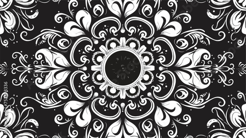 White Ornamental Circular Pattern