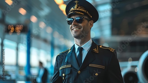 male pilot smiling in the a...