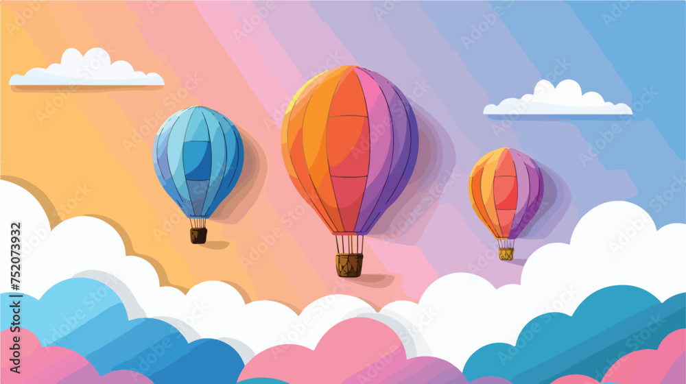 Air Balloon Vector Art Full Color