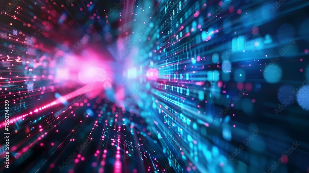 Futuristic data transfer: abstract tech concept background in cyberspace Futuristic data transfer: abstract tech concept background in cyberspace
