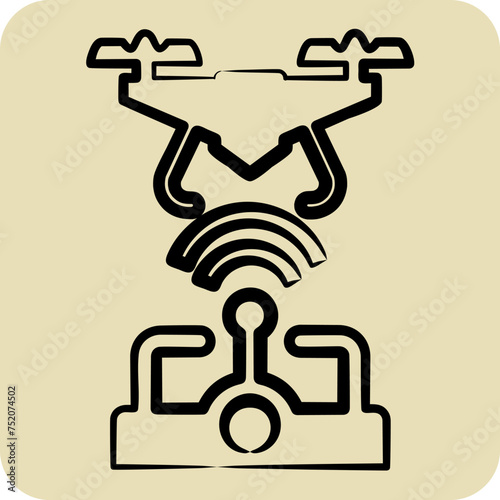 Icon Wireless Control. related to Drone symbol. hand drawn style. simple design editable. simple illustration