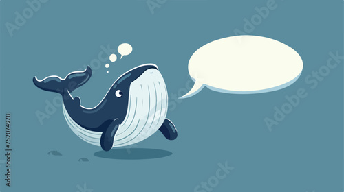 Cartoon Whale with Speech Bubble photo