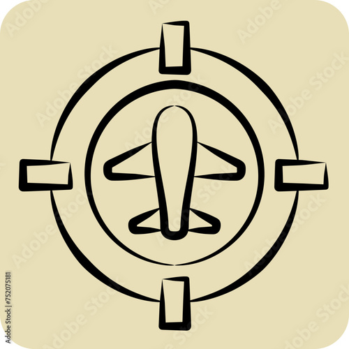 Icon Target Location. related to Military symbol. hand drawn style. simple design editable. simple illustration photo