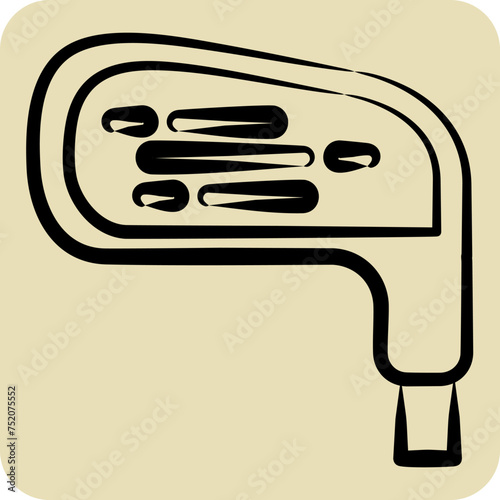 Icon Golf Club. related to Golf symbol. hand drawn style. simple design editable. simple illustration photo