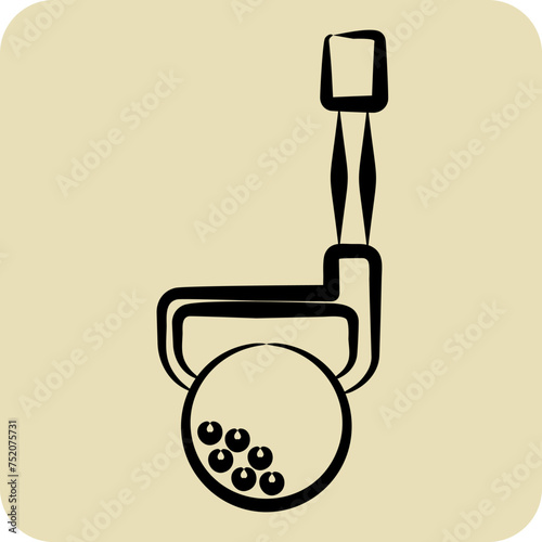 Icon Iron. related to Golf symbol. hand drawn style. simple design editable. simple illustration