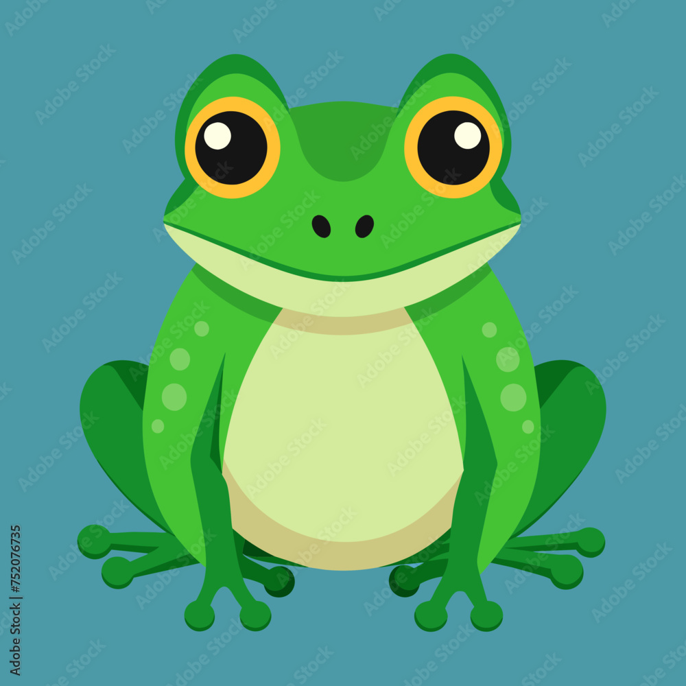 Fototapeta premium Frog Toad polliwog animal froggy frogling pet vector illustration draw cartoon pretty cute