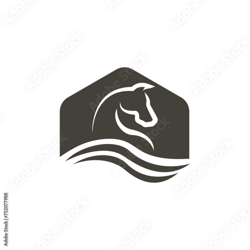 horse stable vintage design logo for western countryside retro rural farm logo design