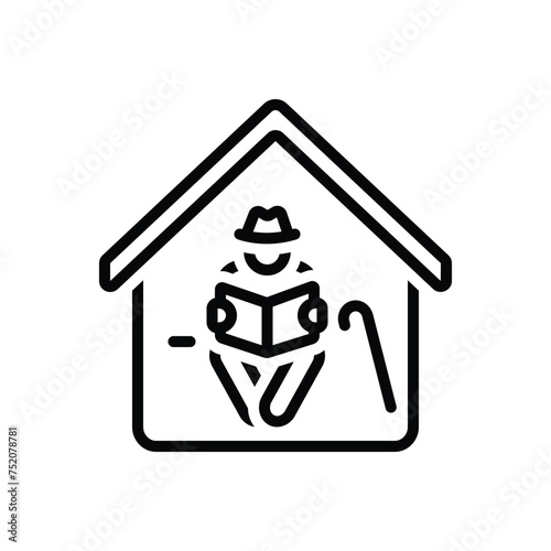 Black line icon for retirement