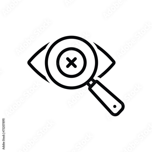 Black line icon for vision loss