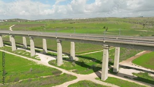 Arazim green Valley railway bridge on a beautiful day photo