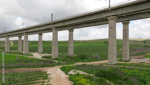 Arazim green Valley railway bridge on a beautiful day photo