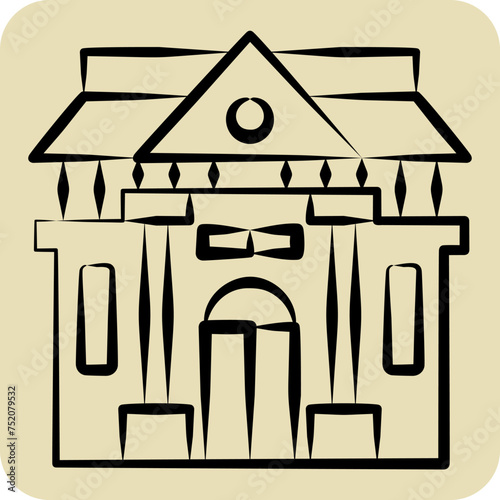 Icon Museum Of History. related to Prehistoric symbol. hand drawn style. simple design editable. simple illustration photo