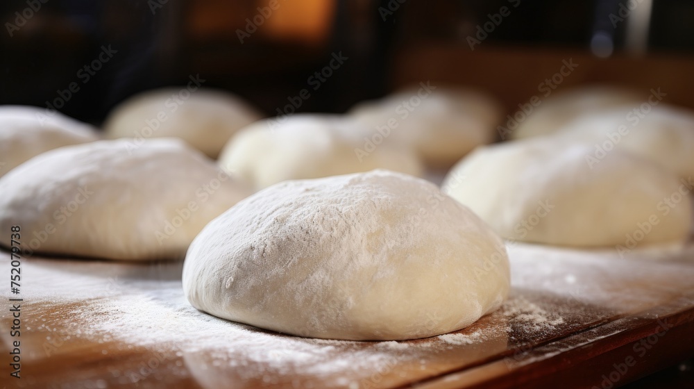 close-up of raw bread doughs in a bakery close-up of raw bread doughs in a bakery