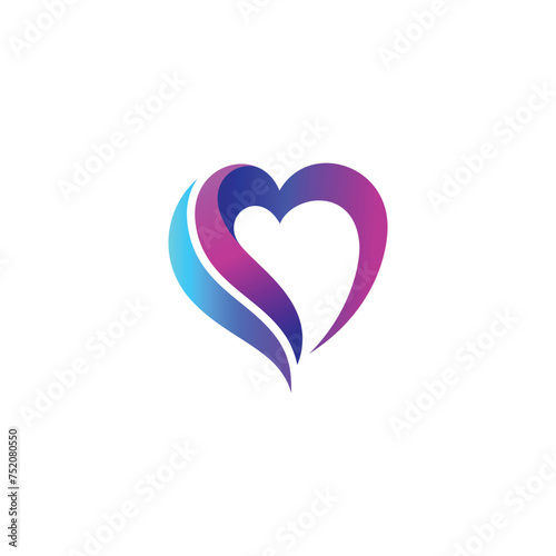 Heart Logo Vector Design Modern and Colorful