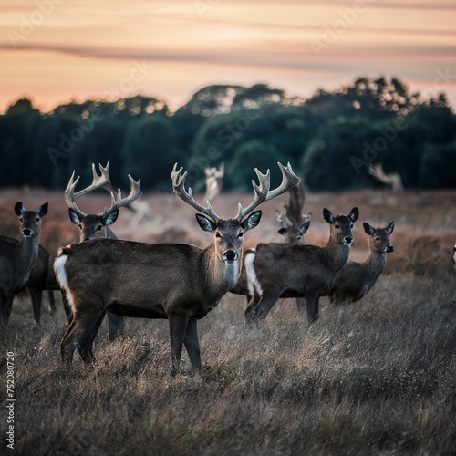 A herd of deer in a field