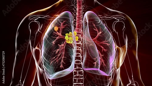 Primary lung tuberculosis, animation photo