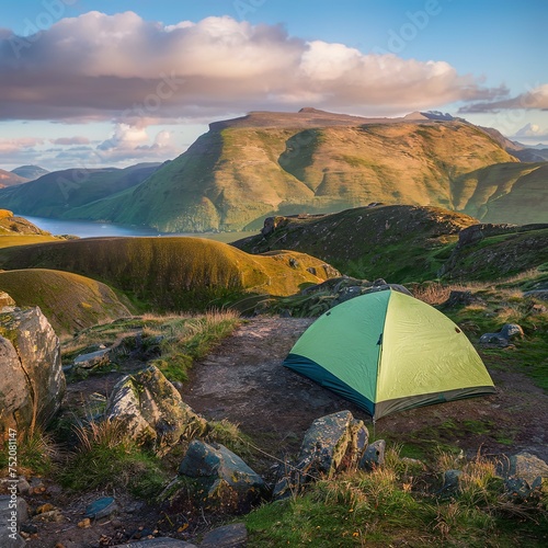 Camping in Snowdonia National Park in Gwynedd, Wales