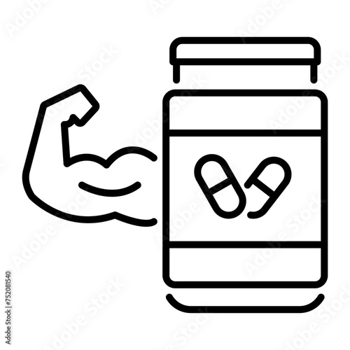 Grab this linear icon of fitness supplements 