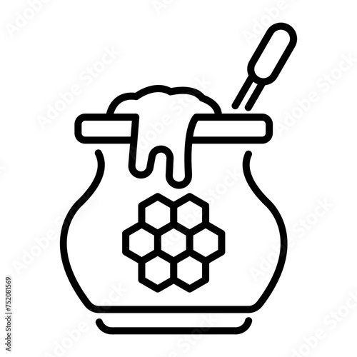 Here’s a linear icon of honey pot 