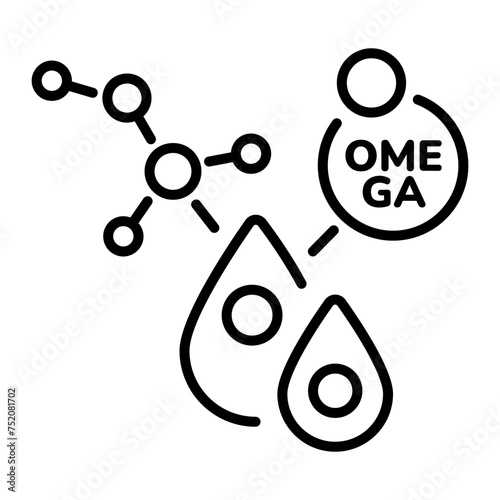 Premium outline icon depicting fatty acids 