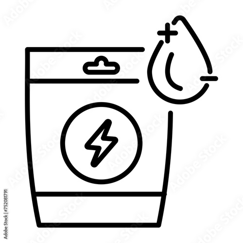 Customizable line style icon of electrolytes 