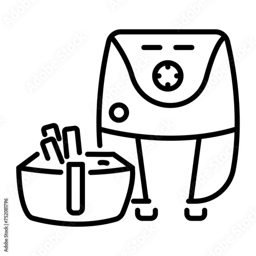 Premium outline icon of an air fryer 