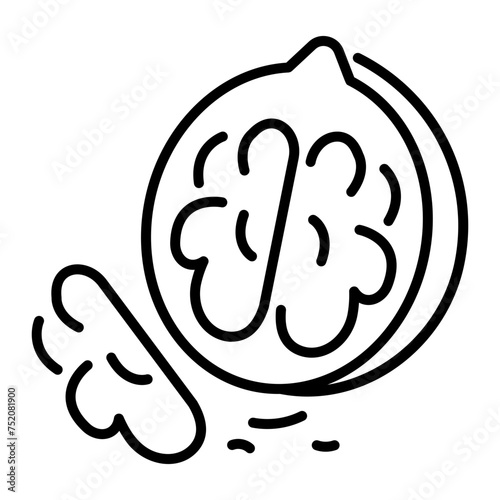 Handy outline icon of a walnut 