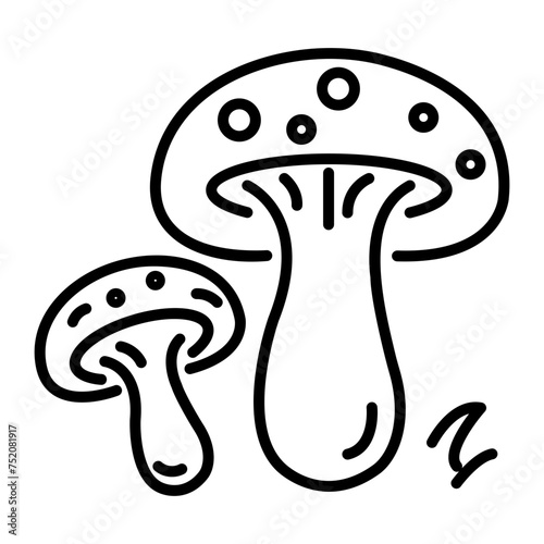 Handy outline icon of mushrooms 