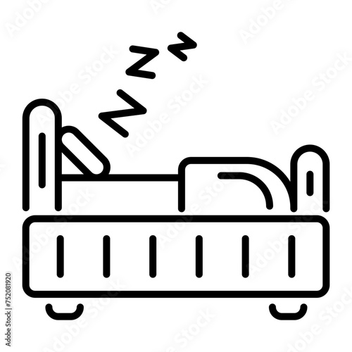 Editable outline icon of sleep time 