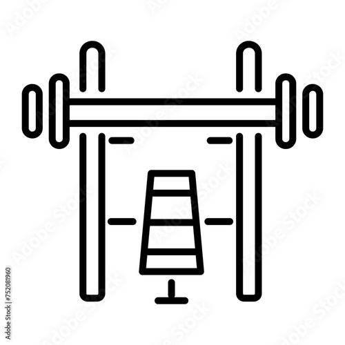 Modern outline icon depicting bench press machine 