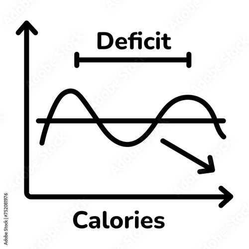 A well-designed linear icon of calories deficit 