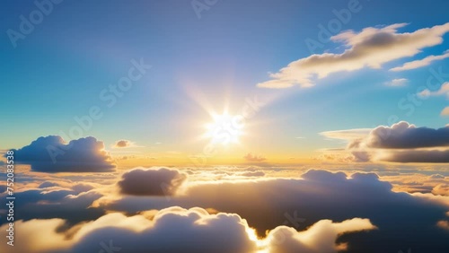 Blue sky with clouds in a mesmerizing time-lapse video creates a captivating natural spectacle.
