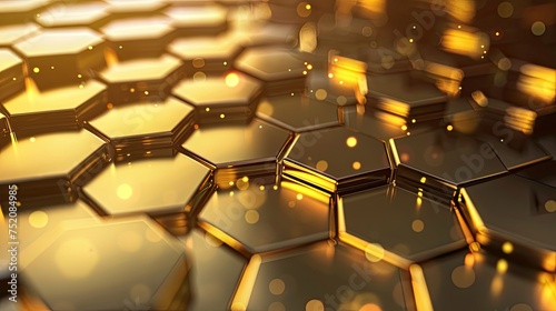 Gold 3D hexagon texture  Honeycomb-style geometry