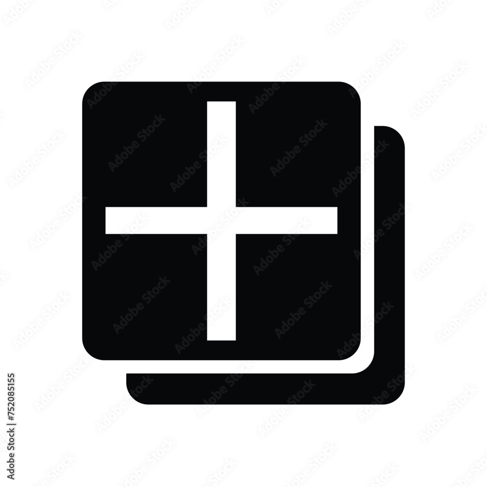 Fototapeta premium add flat simple icon