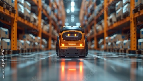 AI-powered robotics in logistics, automated warehousing, efficiency photo