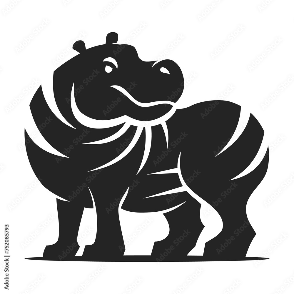 Fototapeta premium hippopotamus Logo template Isolated. Brand Identity. Abstract Vector graphic