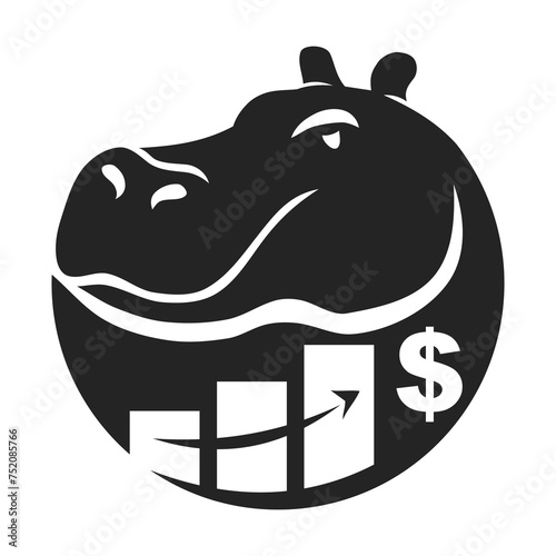 hippopotamus Logo template Isolated. Brand Identity. Abstract Vector graphic