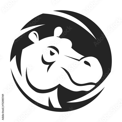 hippopotamus Logo template Isolated. Brand Identity. Abstract Vector graphic